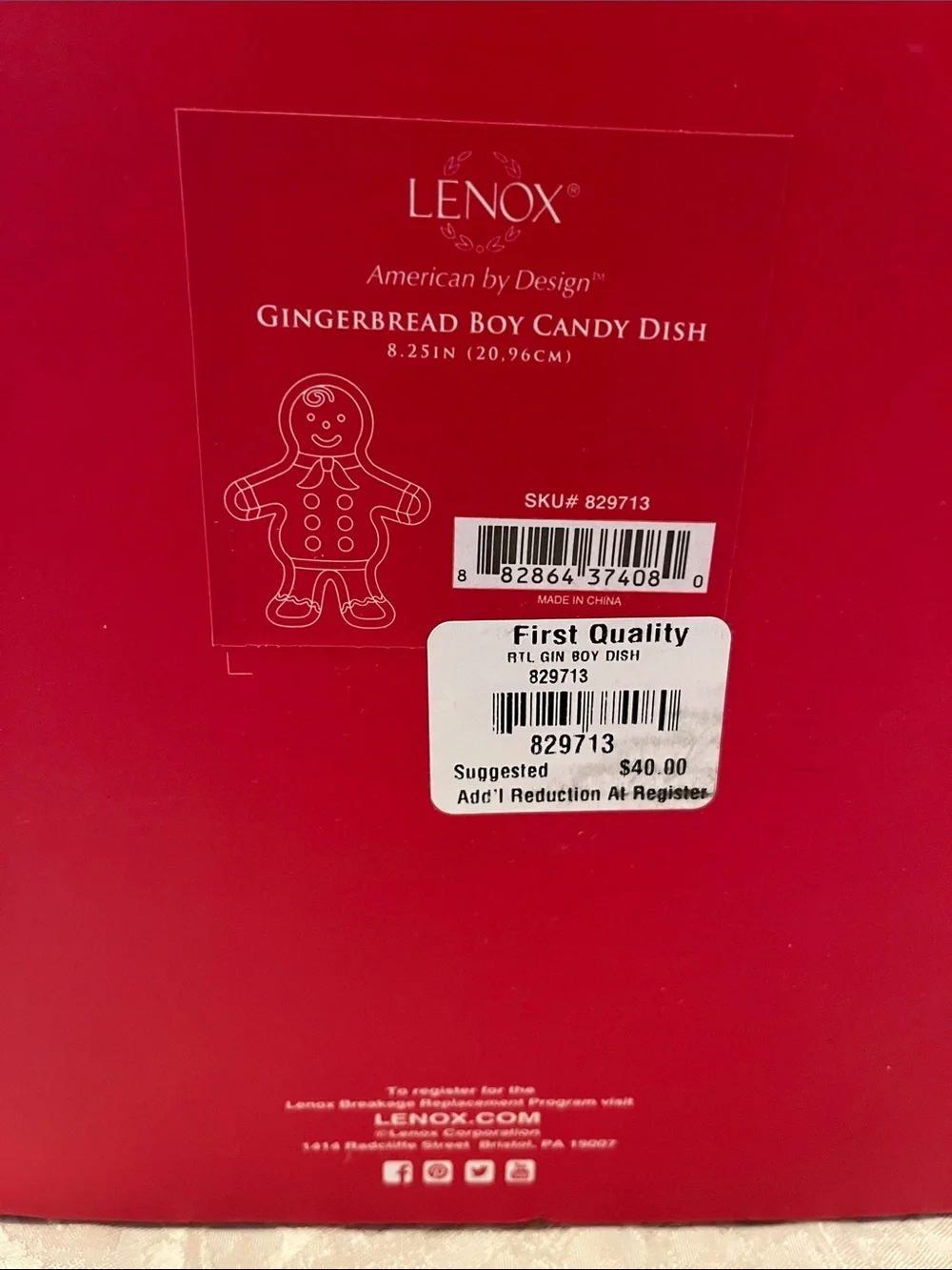 NWT Lenox White Gingerbread Candy-Accent Dish - Holiday Home Decor 8.25 inches